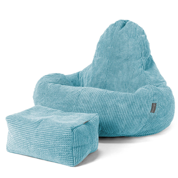 Puf Ultra Lux - Pompón Egeo Azul Blue 02