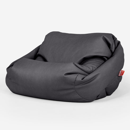 Puf Silla Sabina - Cuero Vegano Negro 01
