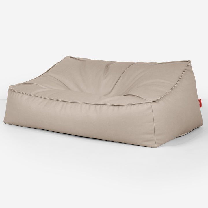 Puf Sillón Encorvado - Cuero Vegano Marfil 03