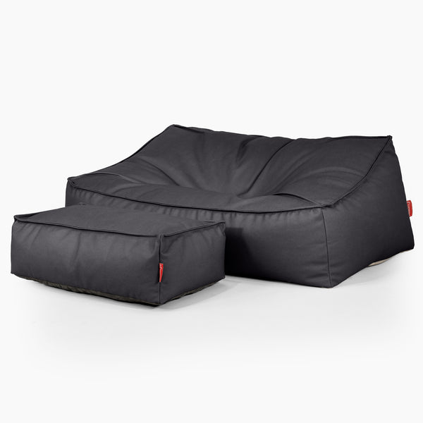 Puf Sillón Encorvado - Cuero Vegano Negro 03