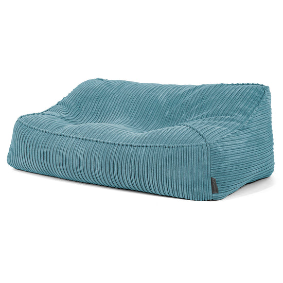 Puf Sillón Encorvado - Pana Clásica Egeo Azul 02