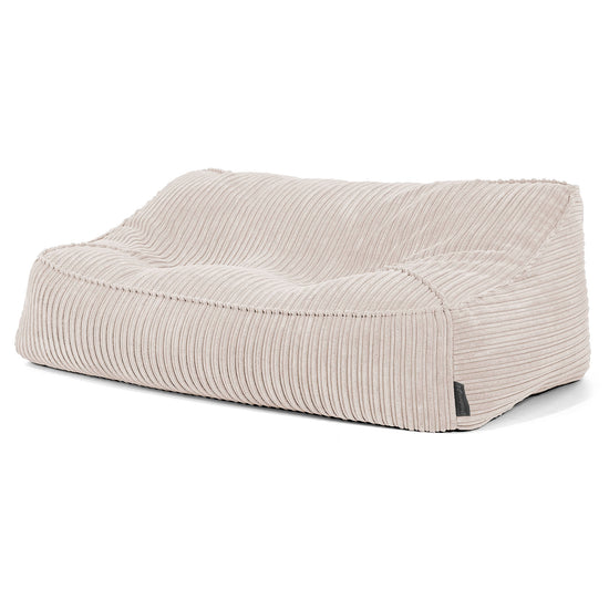 Puf Sillón Encorvado - Pana Clásica Marfil 02