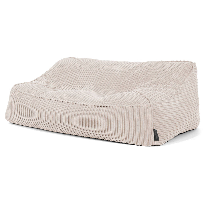 Puf Sillón Encorvado - Pana Clásica Marfil 02