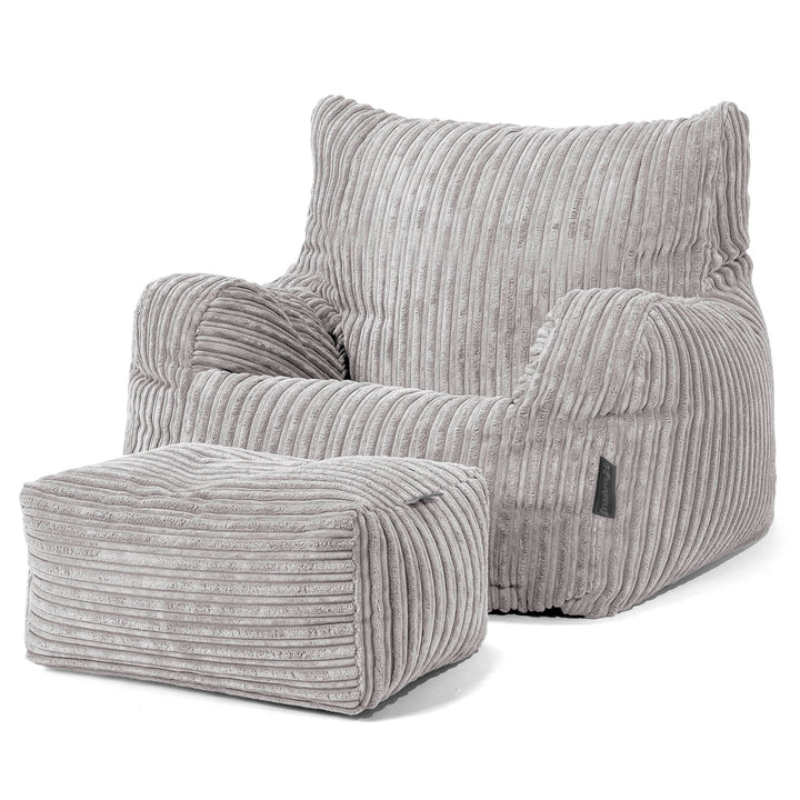 Sillón Puf Teens 6-14 años - Pana Clásica Aluminio Plata 03