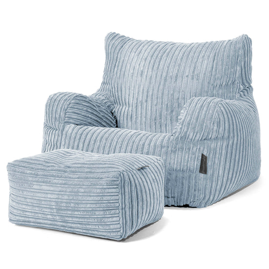 Sillón Puf Teens 6-14 años - Pana Clásica Bebé Azul 03