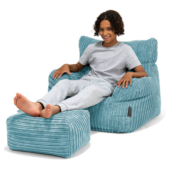 Sillón Puf Teens 6-14 años - Pana Clásica Egeo Azul 01