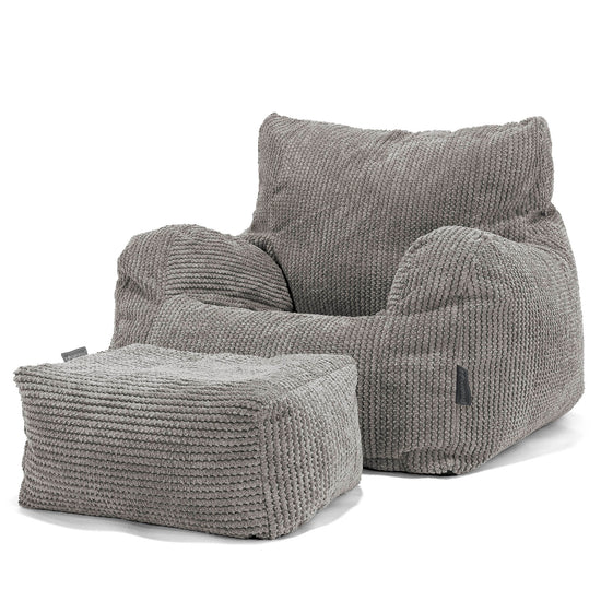 Sillón Puf Teens 6-14 años - Pompón Carbón Gris 03