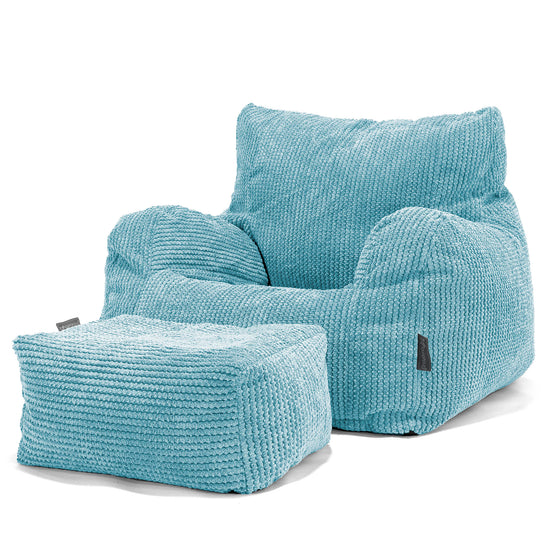 Sillón Puf Teens 6-14 años - Pompón Egeo Azul 03