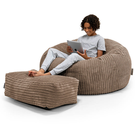 Puf Sofa para Niños de 6 a 14 años - Pana Clásica Moca 01