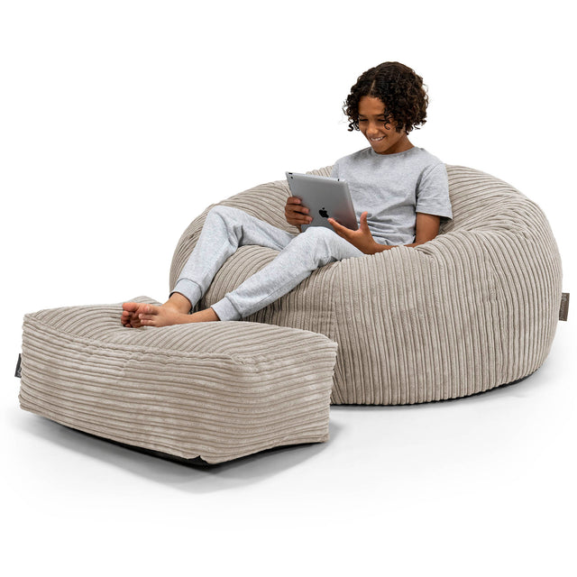 Puf Sofa para Niños de 6 a 14 años - Pana Clásica Visón 01