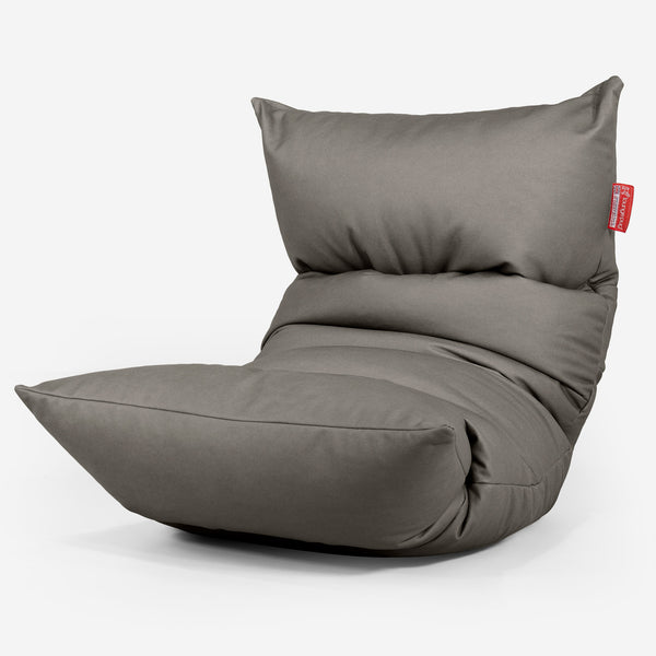 Puf Tumbona Eva - Cuero Vegano Gris 01