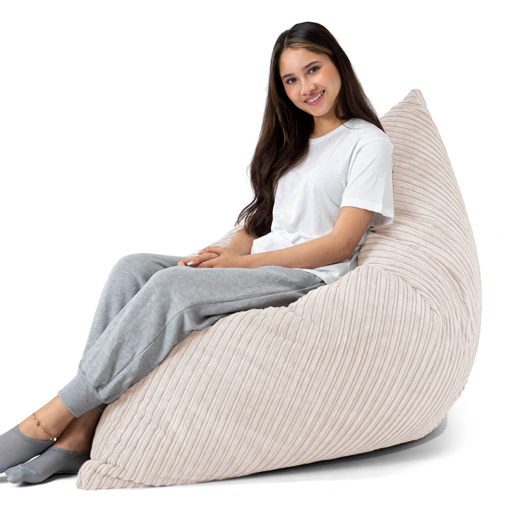 Puff Gigante Cama XL - Pana Clásica Marfil 03