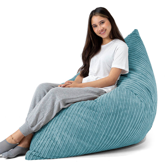 Puff Gigante Cama XL - Pana Clásica Egeo Azul 03