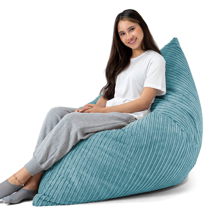 Puff Gigante Cama XL - Pana Clásica Egeo Azul 03