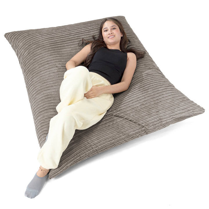 Puff Gigante Cama XL - Pana Clásica Grafito 02