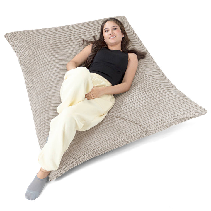 Puff Gigante Cama XL - Pana Clásica Visón 02