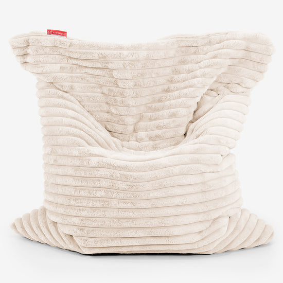 Puff Cama Gigante XL - Pana de Felpa Ultra Crema 01