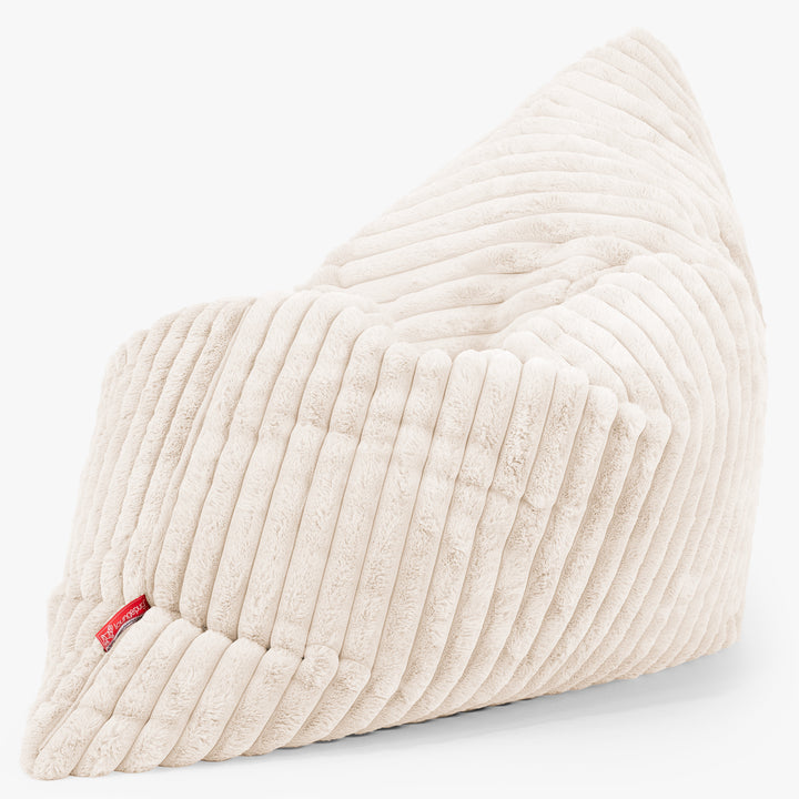 Puff Cama Gigante XL - Pana de Felpa Ultra Crema 02