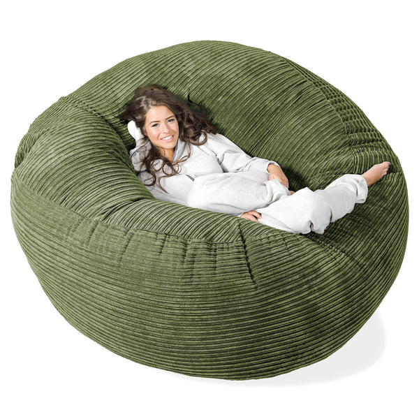 Puff Gigante 'Mega-Mamut' - Pana Clásica Bosque Verde 01
