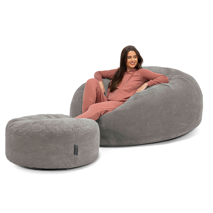 Puff Gigante 'Mega-Mamut' - Pompón Carbón Gris 02
