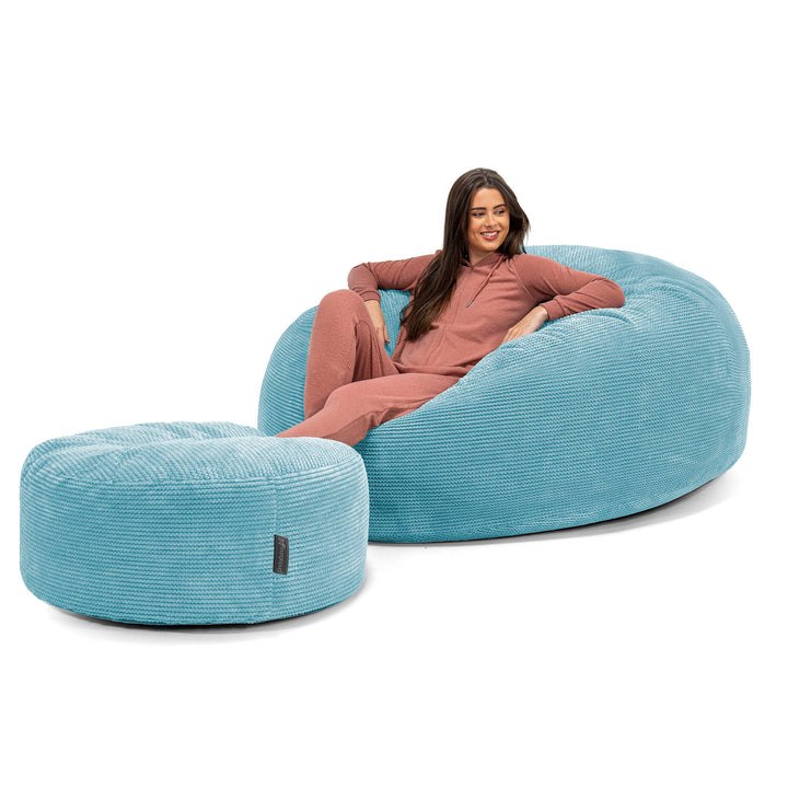 Puff Gigante 'Mega-Mamut' - Pompón Egeo Azul 02