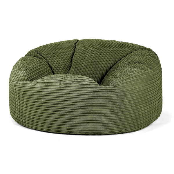 Puff Gigante Sofá 'Mamut' - Pana Clásica Bosque Verde 01
