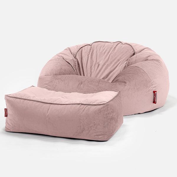 Puff Gigante Sofá Clásica - Terciopelo Rosa 01
