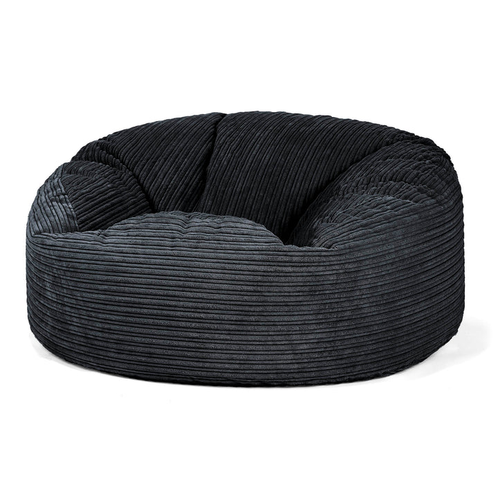 Puff Gigante Sofá 'Mamut' - Pana Clásica Negro 01