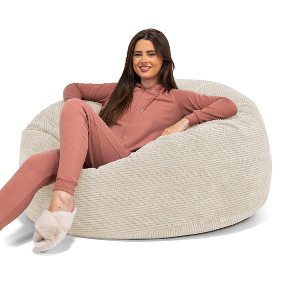 Puff Gigante Sofá 'Mamut' - Pompón Crema 01