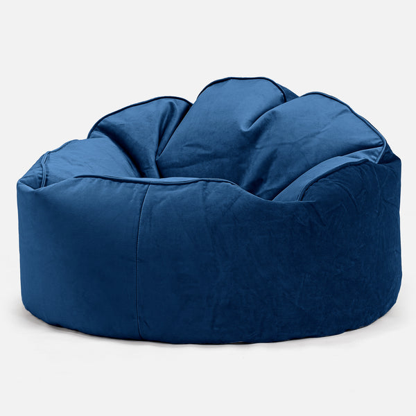 Puff Pera 'Archi' - Terciopelo Azul Marino 01