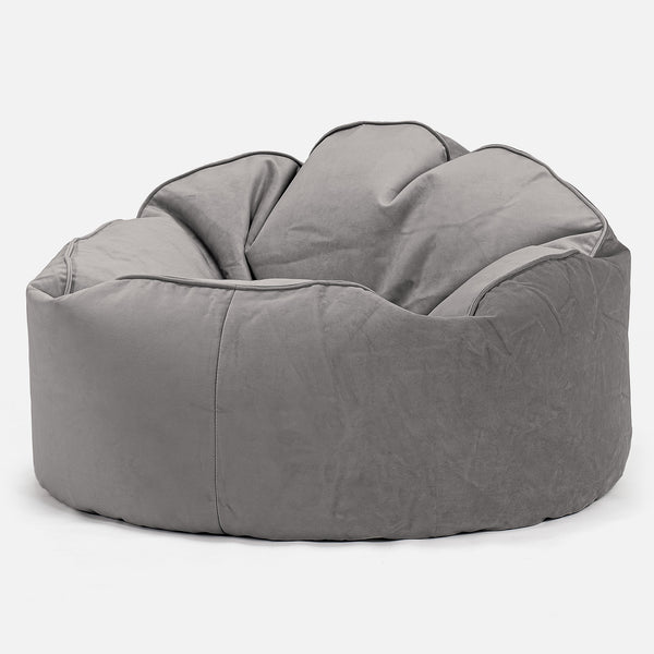 Puff Pera 'Archi' - Terciopelo Plata 01