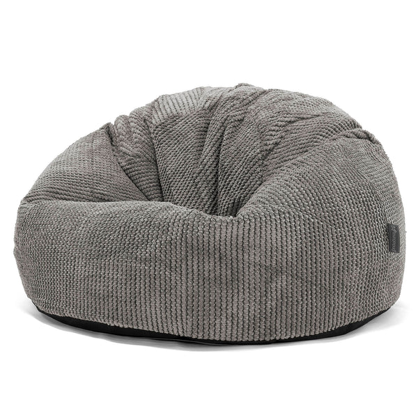 Puff Redondo - Pompón Carbón Gris 01