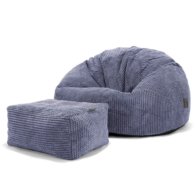 Puff Redondo - Pana efecto Waffle Morado 02