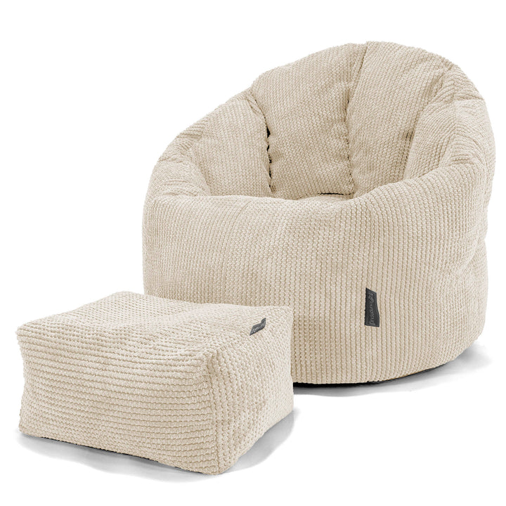 Puff Silla 'Abrazo' - Pompón Crema 02