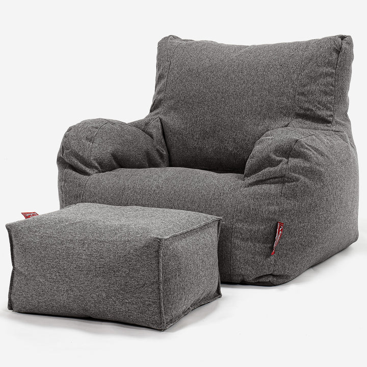 Puff Sillón - Lana de Interalli Gris 02
