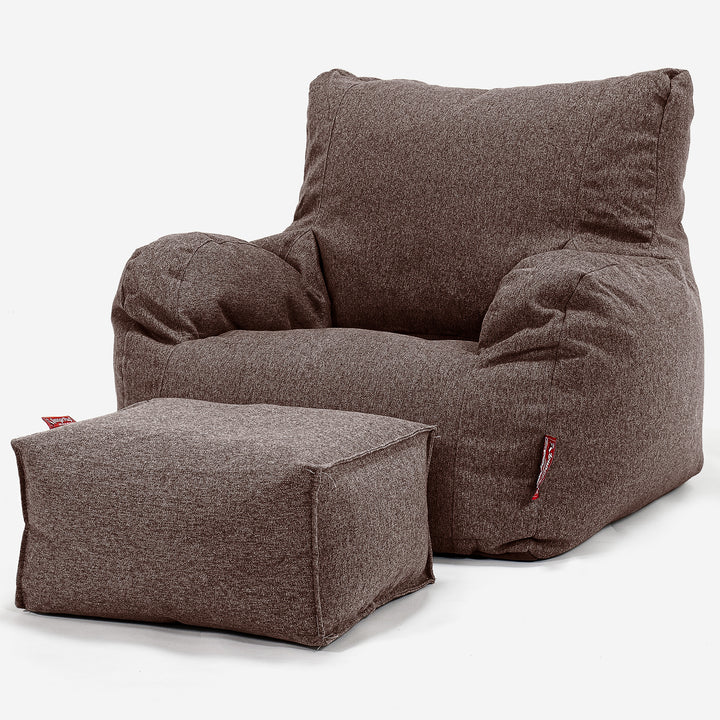 Puff Sillón - Lana de Interalli Marrón 02