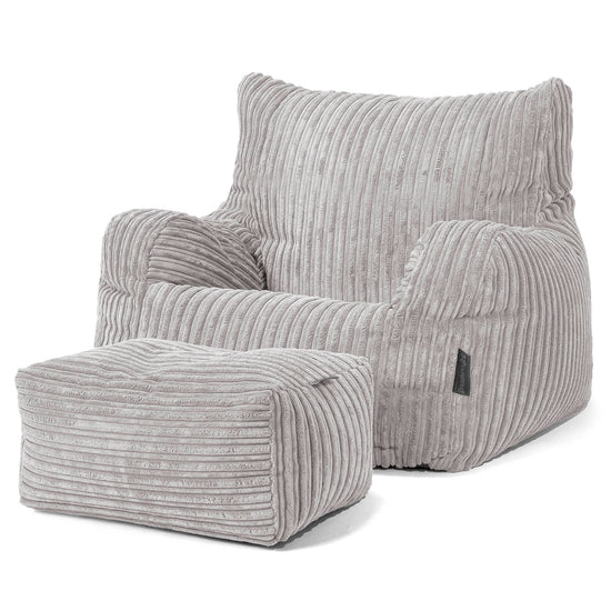 Puff Sillón Josephine - Pana Clásica Gris Plata 02