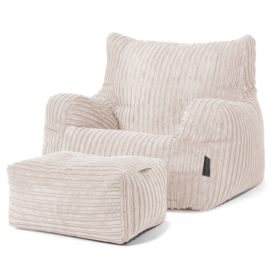 Puff Sillón Josephine - Pana Clásica Marfil 02