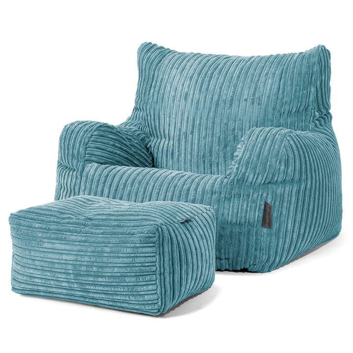 Puff Sillón Josephine - Pana Clásica Egeo Azul 02