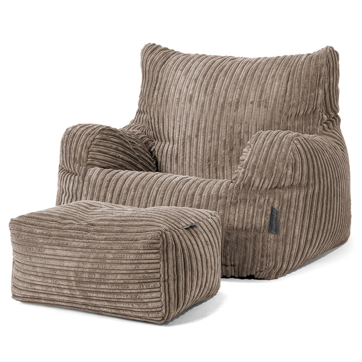 Puff Sillón Josephine - Pana Clásica Marrón empolvado 02