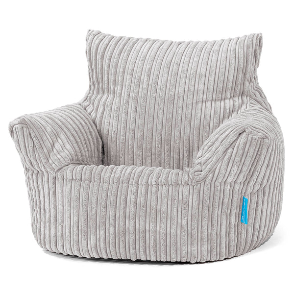 Puff Sillón para niños 1-3 años - Pana Clásica Gris Plata 01