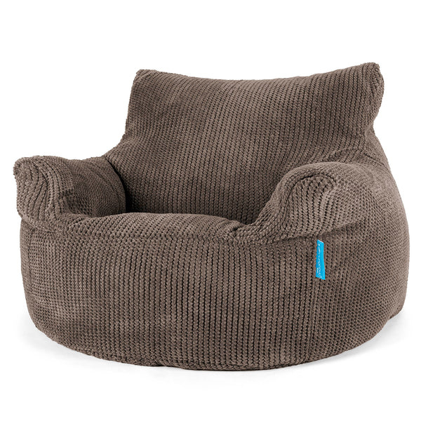 Puff Sillón para niños 3-8 años - Pompón Chocolate 01