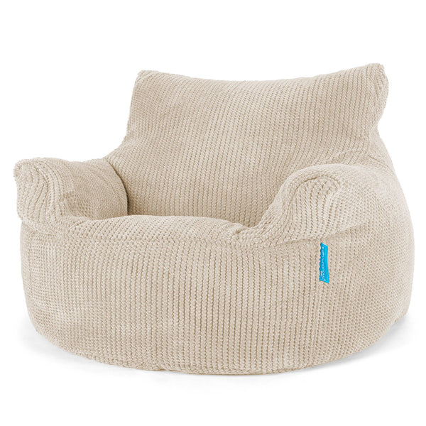Puff Sillón para niños 3-8 años - Pompón Crema 01