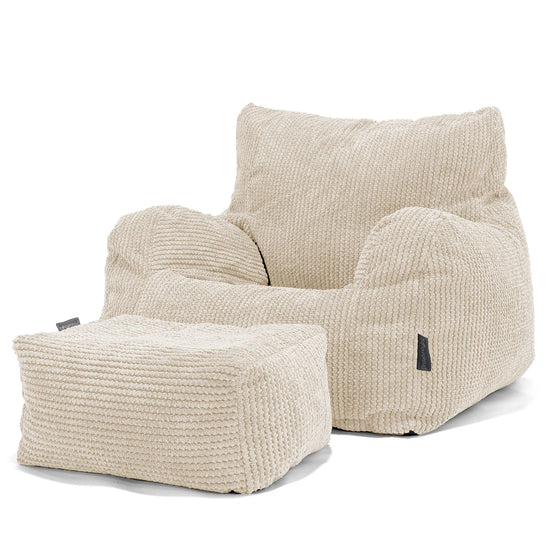 Puff Sillón - Pompón Crema 02