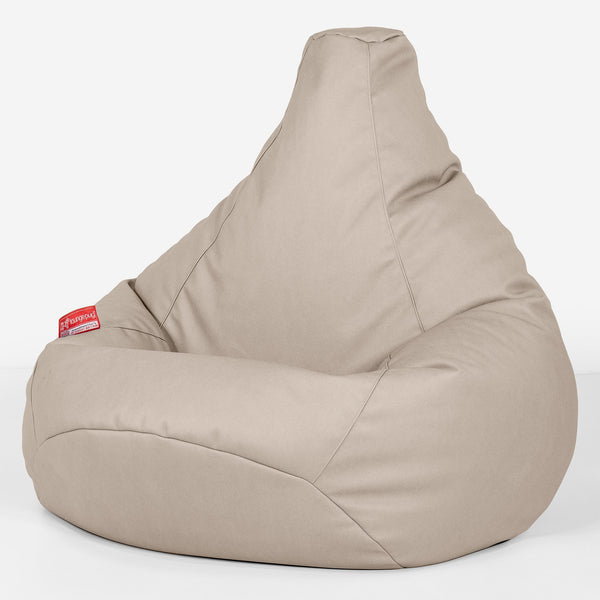 Silla De Juego Puf - Cuero Vegano Marfil 01