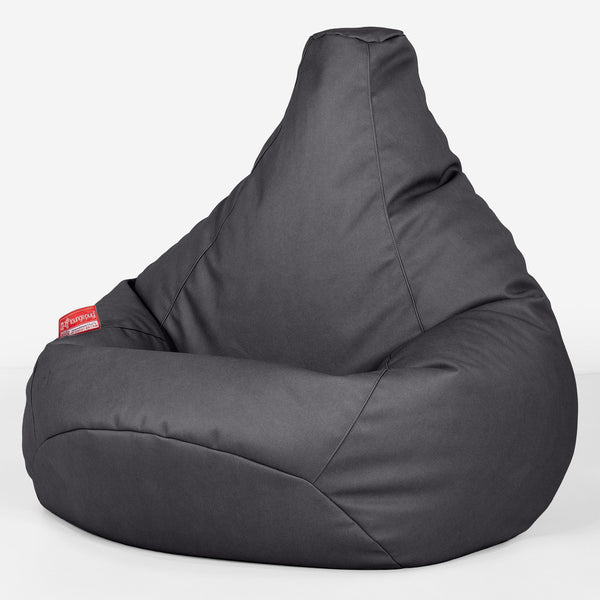 Silla De Juego Puf - Cuero Vegano Negro 01