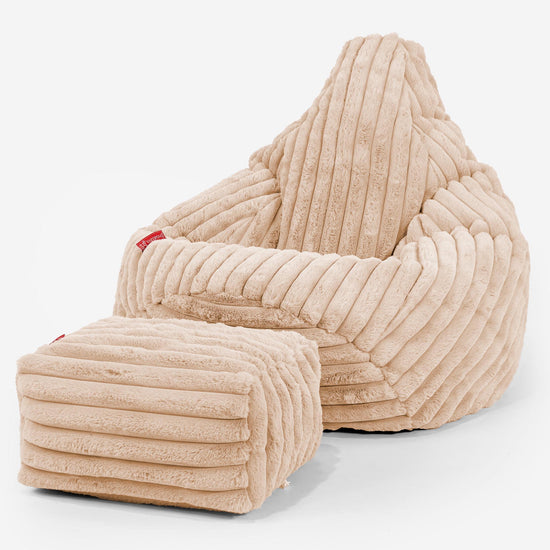 Silla De Juego Puf - Pana de Felpa Ultra Durazno 01