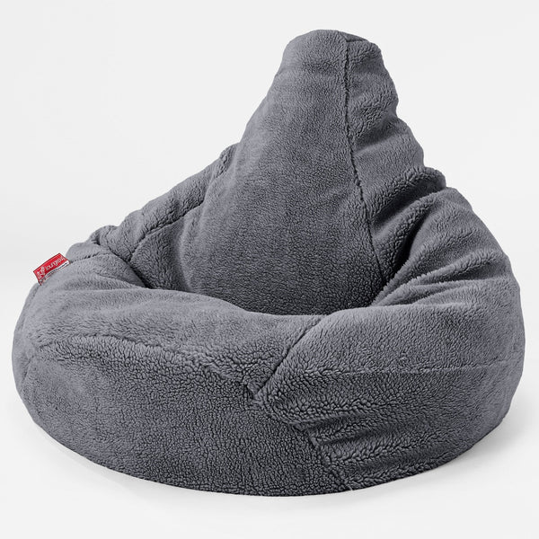 Silla De Juego Puf - Piel de Osito Sintética Gris oscuro 04
