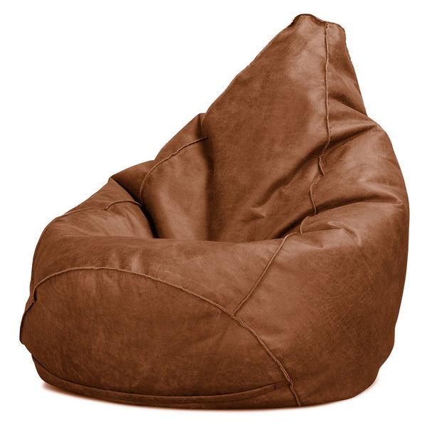 Silla De Juego Puf - Cuero Envejecido Marrón británico 01
