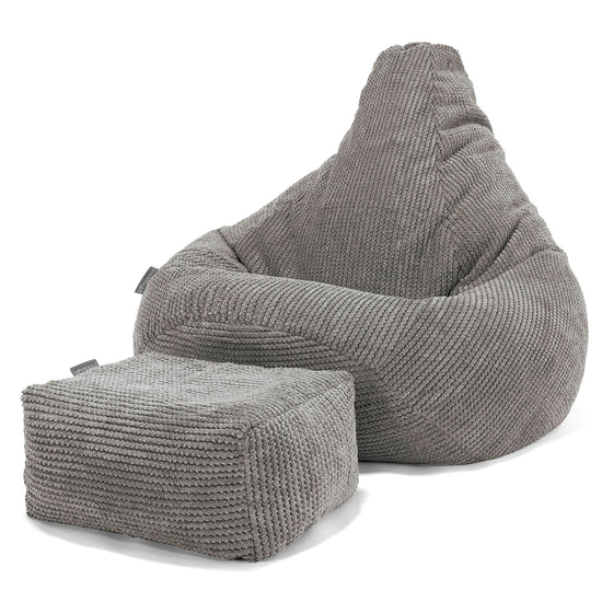 Silla De Juego Puf - Pompón Carbón Gris 01